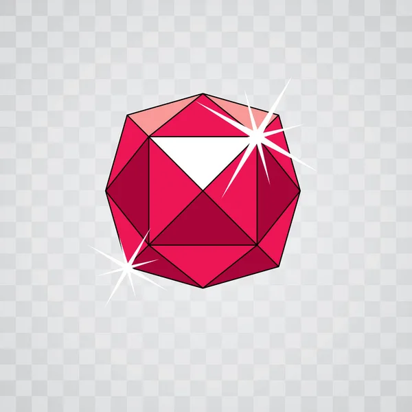 Precious Decorative Element Polygonal Diamond Icon — Stock Vector