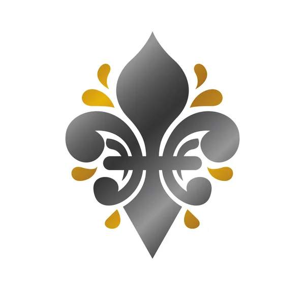 Armoiries Héraldiques Emblème Décoratif Avec Fleur Lis Illustration Vectorielle Isolée — Image vectorielle