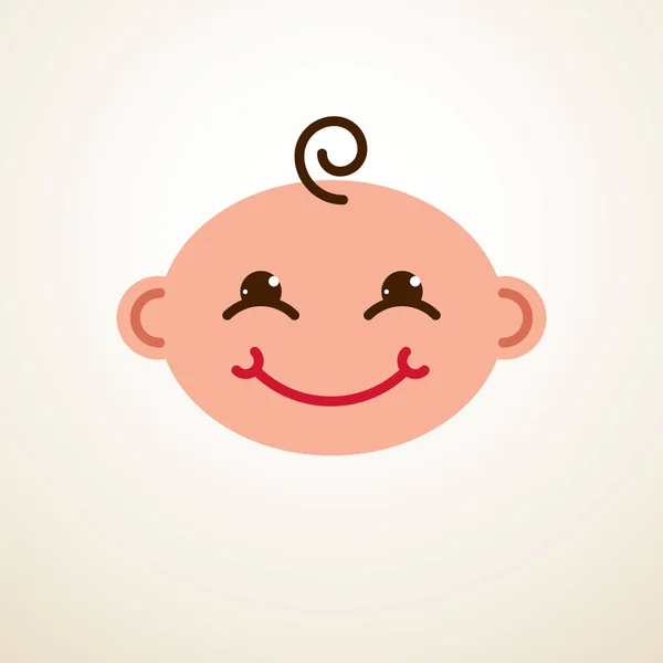 Adorável Feliz Sorridente Criança Emoji Fundo Branco — Vetor de Stock
