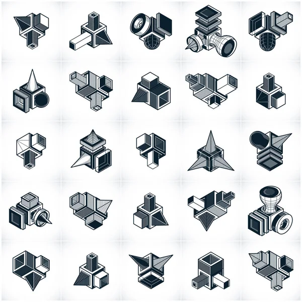 Ensemble Abstrait Formes Géométriques Simples — Image vectorielle