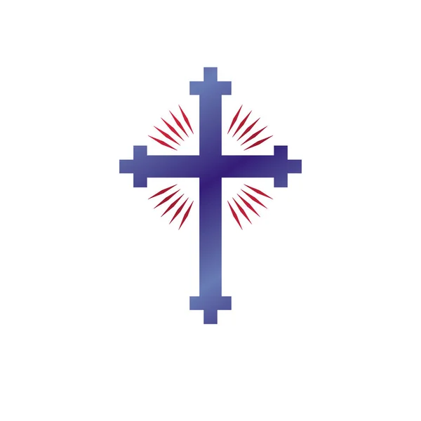 Cross Kereszténység Grafikus Jelkép Fehér Háttér — Stock Vector