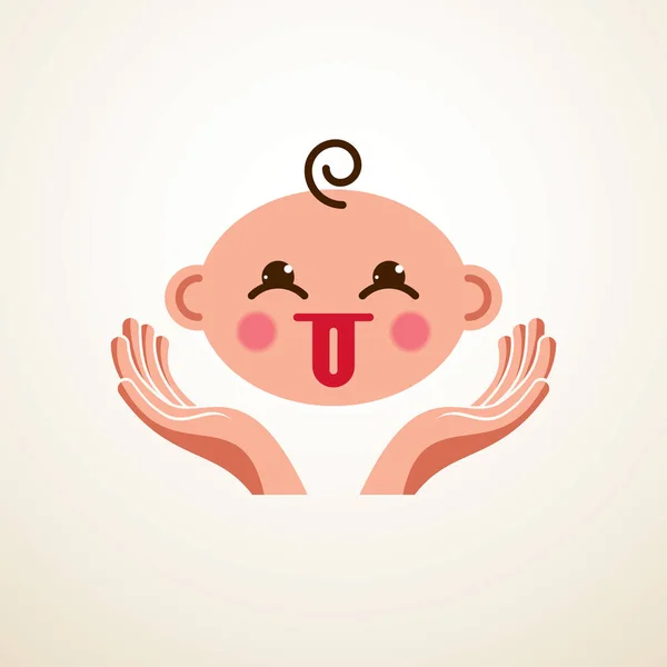 Schattige Baby Cartoon Vector Pictogram — Stockvector