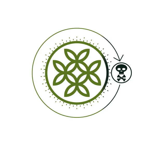 Life Death Conceptual Logo White Background — Stock Vector