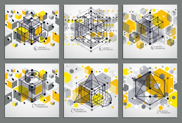 Conjunto Geométrico Abstracto Con Cubos Otros Elementos — Archivo Imágenes Vectoriales