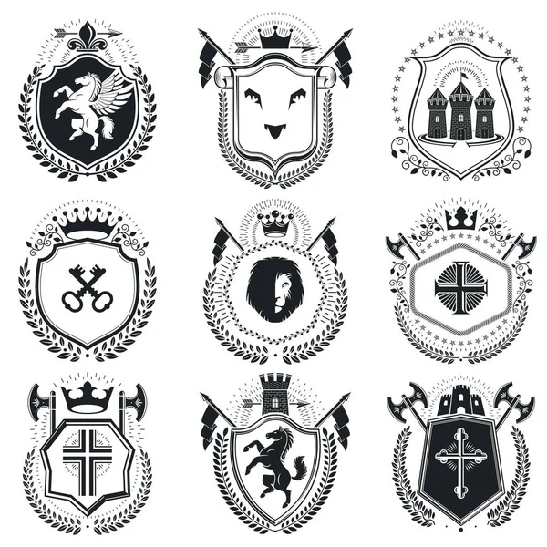 Blason Héraldique Vintage Sur Fond Blanc — Image vectorielle