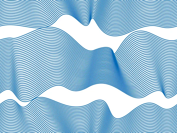 Vlny Bezešvé Vodní Křivky Abstraktní Opakování Nekonečné Pozadí Modré Barevné — Stockový vektor