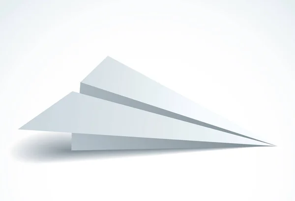 Origami Papier Gevouwen Speelgoed Vliegtuig Realistische Vector Illustratie — Stockvector