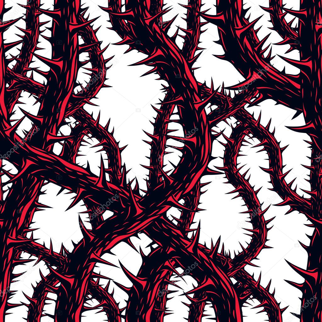 Horror art style horrible seamless pattern