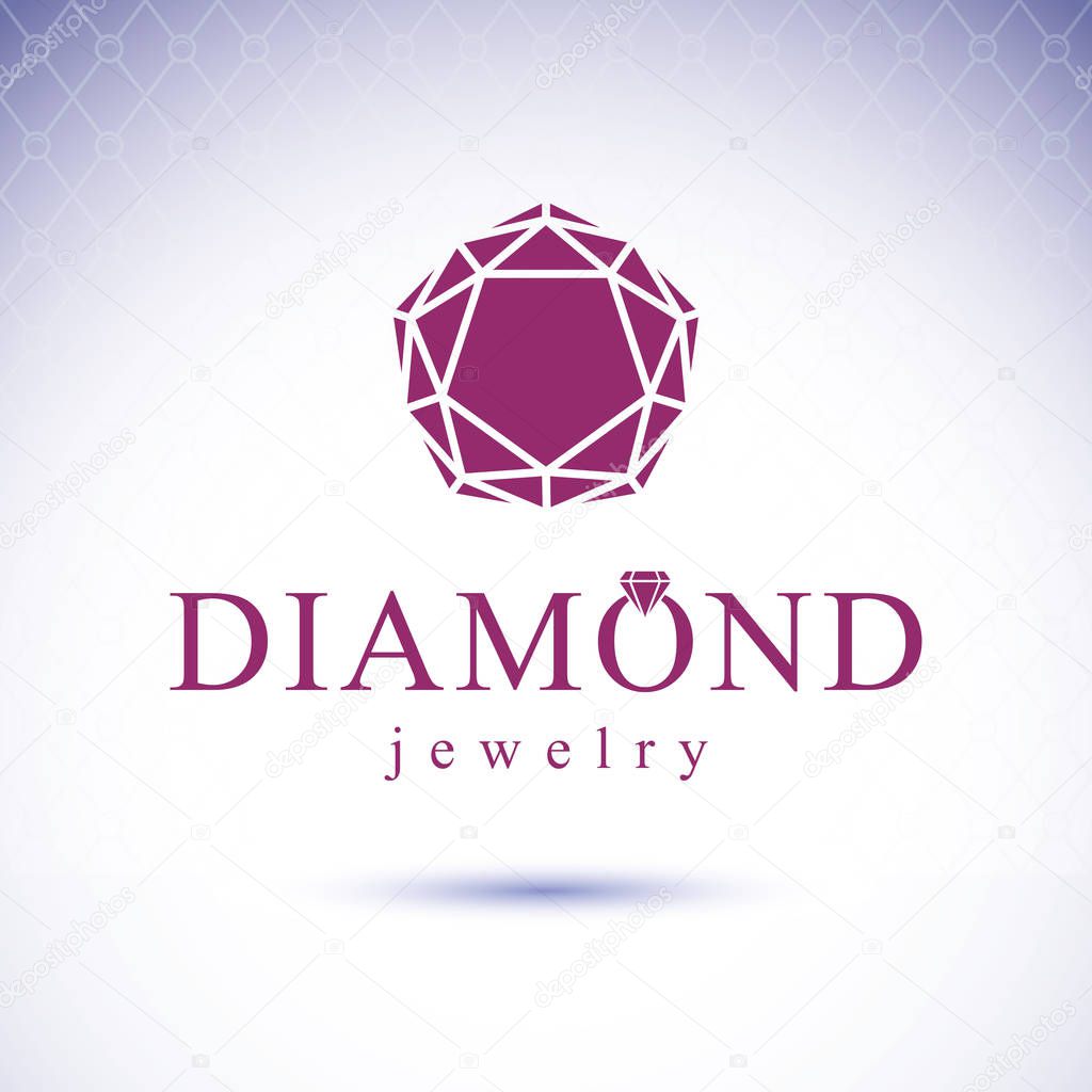 Vector faceted gemstone illustration with sparkles