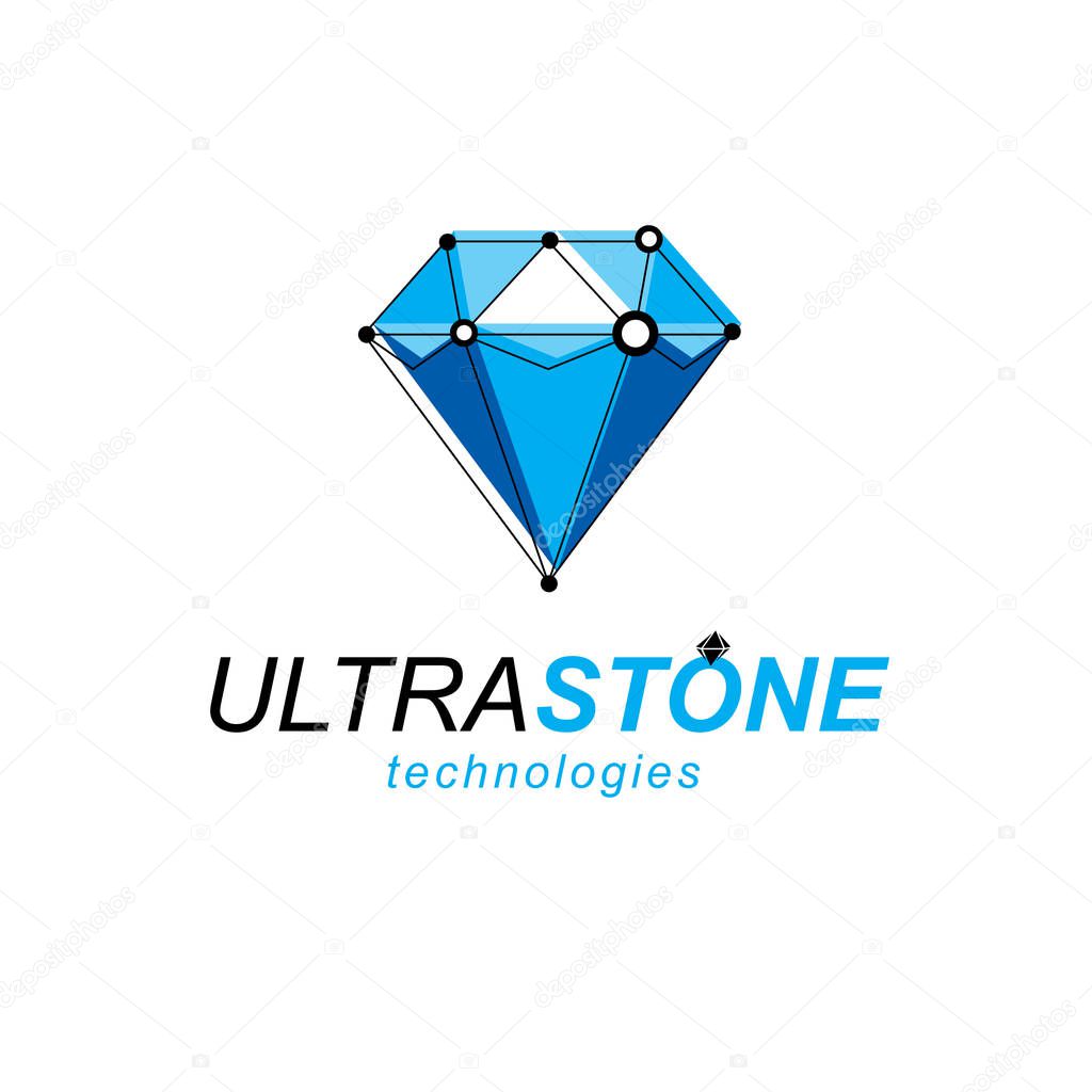 Technology conceptual emblem, polygonal figure