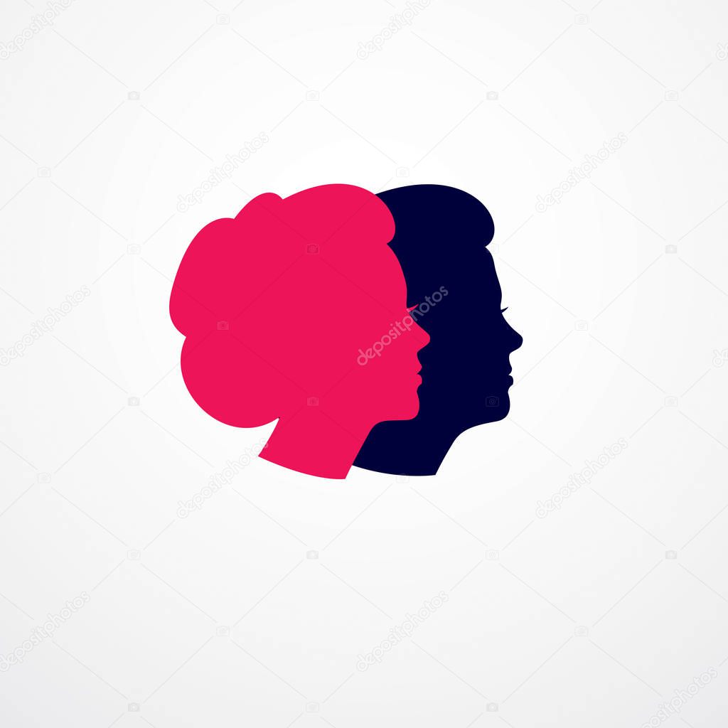 Woman getting old age, vector illustration