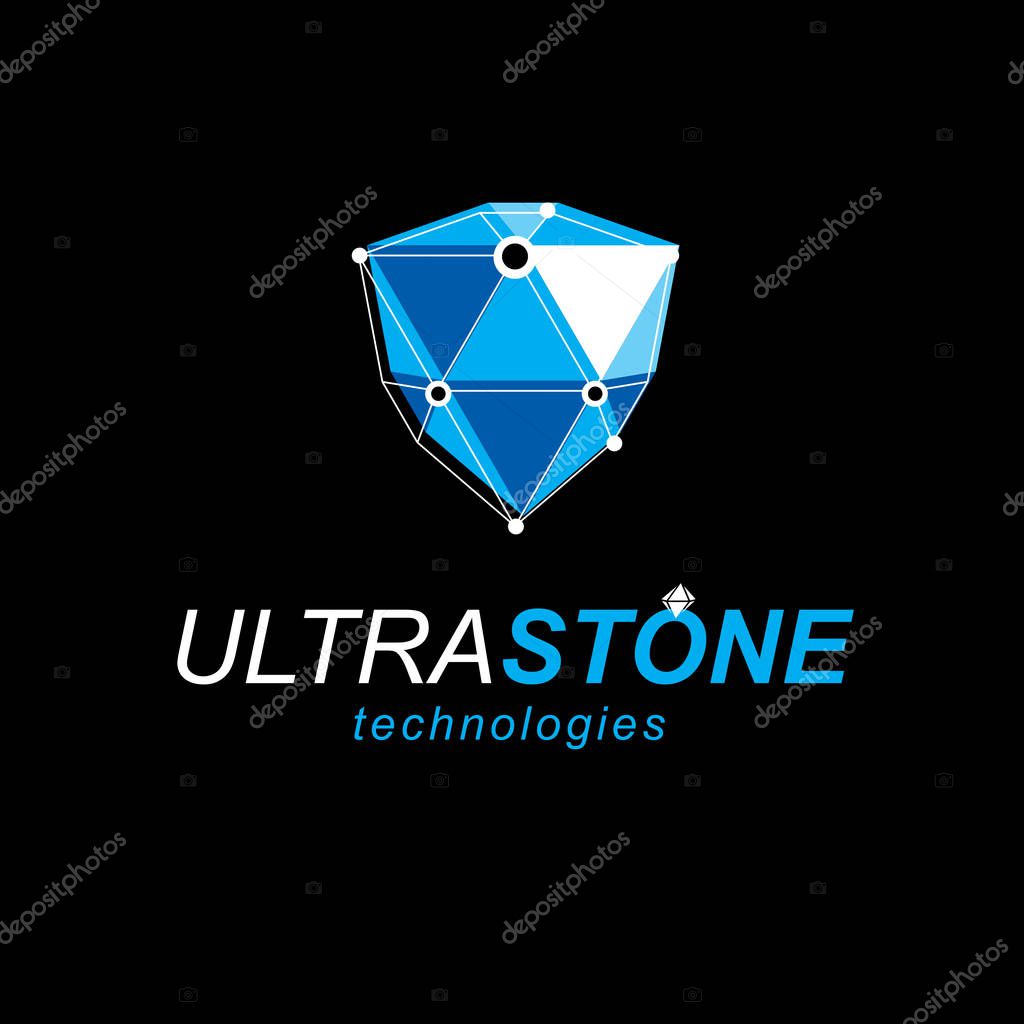 Construction industry logo, design element technology low poly template
