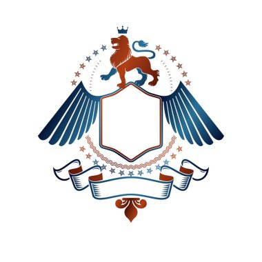 Beyaz arka plan üzerinde izole Hanedan Arması vintage logo.