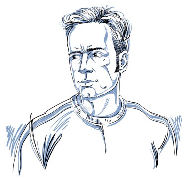 tek renkli hassas şık adam portresi