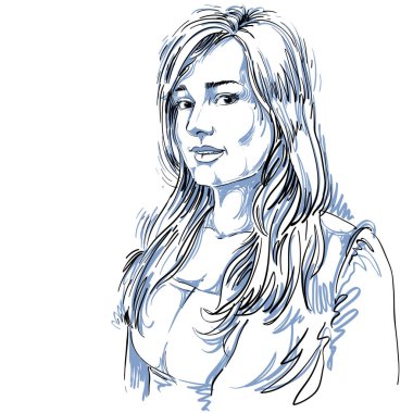 tek renkli hassas şık gülümseyen kız portresi