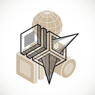 soyut vektör boyutlu küp şekli. 