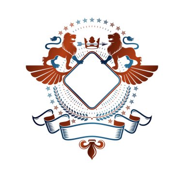 Beyaz arka plan üzerinde izole Hanedan Arması vintage logo.