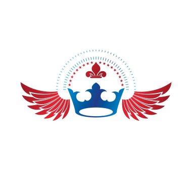 Beyaz arka plan üzerinde izole Hanedan Arması vintage logo.