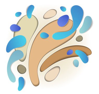 Soyut eğri şekiller, modern tarzı kağıt kesiği