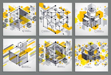 Soyut izometrik inşaat, vektör çokgen şekli