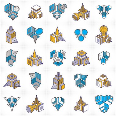 Soyut üç boyutlu şekiller kümesi