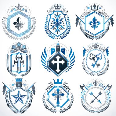 Ödülü tarzda vektör vintage Hanedan Arması