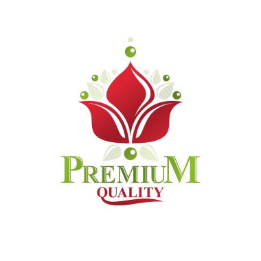 Retro vintage Insignia lily çiçek ile yaratılmıştır.