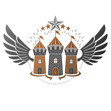 Beyaz arka plan üzerinde izole Hanedan Arması vintage logo.
