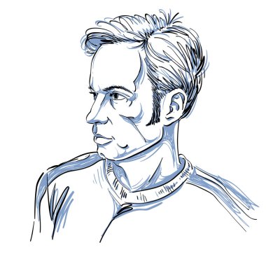 tek renkli hassas şık adam portresi