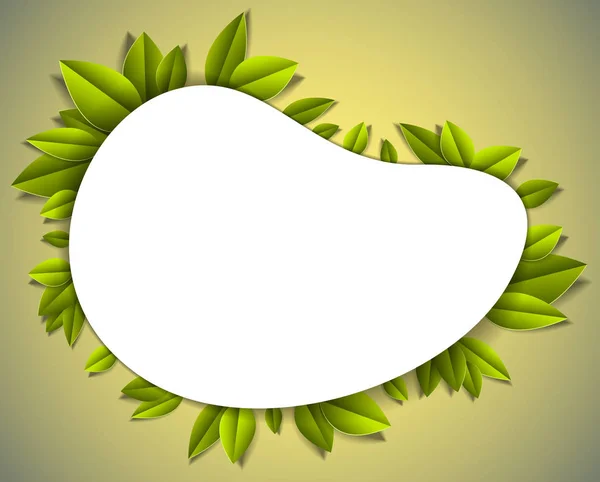 Πράσινα Φρέσκα Φύλλα Όμορφα Υπόβαθρο Καρέ Κενό Αντίγραφο Χώρο Για — Διανυσματικό Αρχείο