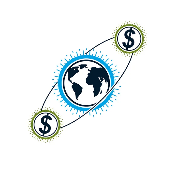 Global Cooperation Business Conceptual Logo — Stock Vector