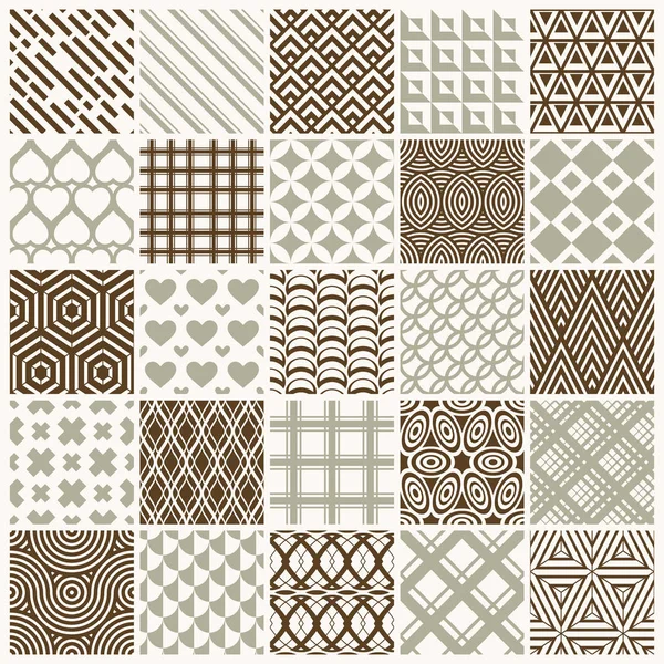 Set Vector Endless Geometric Patterns Composed Different Figures Rhombuses Squares — Stock Vector