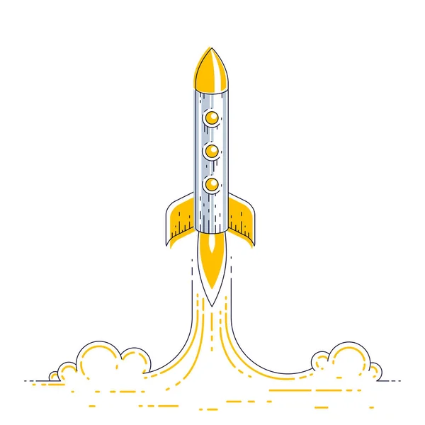 Lanzamiento Cohetes Espacio Descubierto — Vector de stock