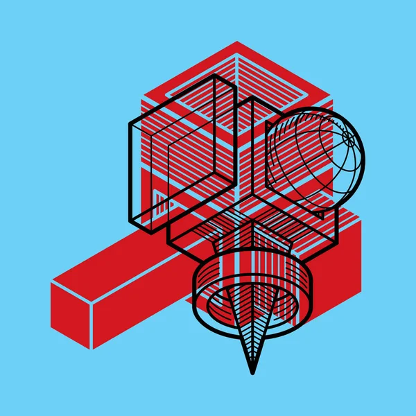 abstract vector dimensional cube shape.