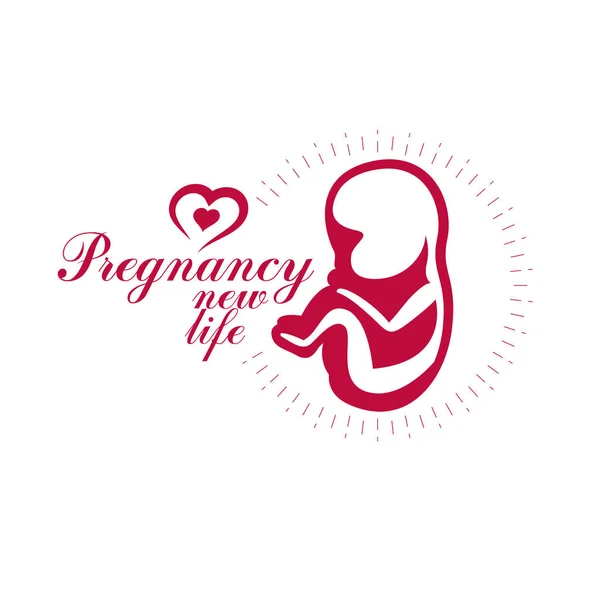 Gynäkologie Und Schwangerschaft Medizinische Versorgung Klinik Konzeptionelles Emblem — Stockvektor