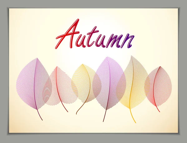 Autumn Leaves Horizontal Background — Stock Vector