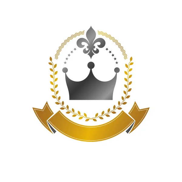 Heraldische Wapen Decoratieve Logo Geïsoleerd Witte Achtergrond — Stockvector