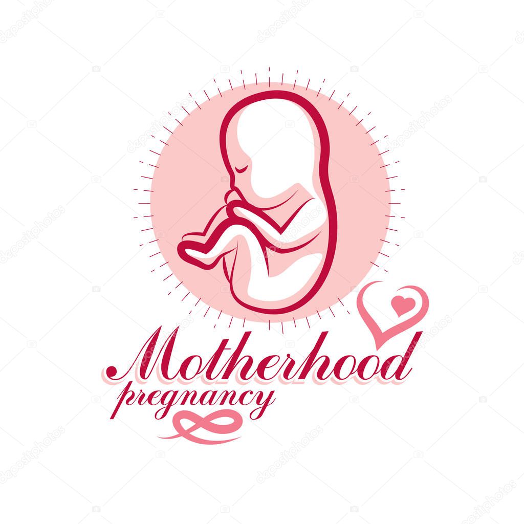 Gynecology and pregnancy medical care clinic conceptual emblem