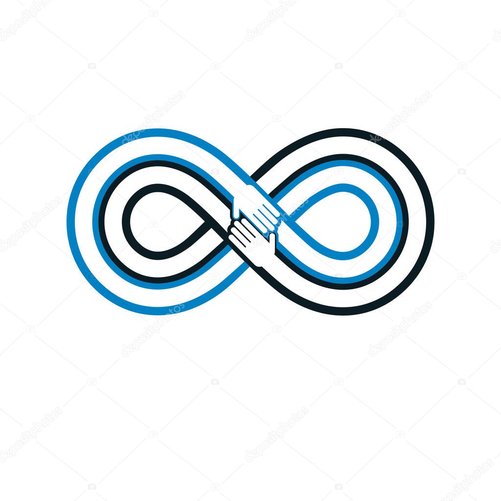 Everlasting friendship conceptual vector symbol isolated on white background.