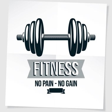 Fitness Merkezi vektör pazarlama afiş disk ağırlık aptal-çan spor ekipmanı kullanarak oluşur. Hayır hiçbir kazanç yazma ağrı.