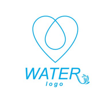 Vektör mavi berrak su damla sembol kullanılmak üzere maden suyu reklam. Doğa kavramı ile uyum içinde yaşayan.