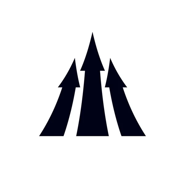 Flèche Vectorielle Pointant Vers Haut Entreprise Concept Croissant Logo Abstrait — Image vectorielle