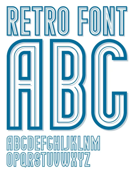 Vector Condensed Capital Alphabet Letters Collection Retro Poster Design Elements — Stock Vector