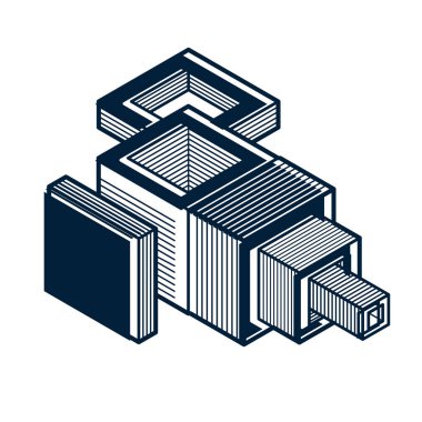 Soyut şekli, 3B vektör poligonal şekil mühendislik.