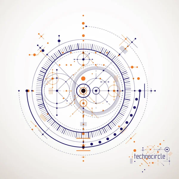 Gépészmérnöki Technológia Vektor Absztrakt Háttér Kibernetikus Absztrakció Innovatív Ipari Rendszerekkel — Stock Vector