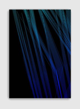 Soyut çizgiler vektör minimum modern broşür tasarımı, örtülü şablon, geometrik yarım ton gradyanı. Pankartlar, afişler, posterler, ilanlar için. Güzel ve özel, desen dokusu.