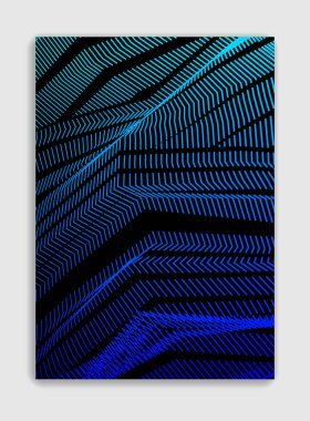 Lineer vektör minimal trend broşür tasarımı, kaplama şablonu, geometrik yarım ton gradyanı. Pankartlar, afişler, posterler, ilanlar için. Güzel ve özel, desen dokusu.