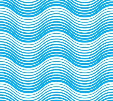 Dalgalar pürüzsüz desen, vektör su akış eğrisi çizgileri soyut tekrarla sonsuz arka plan, mavi renkli ritmik dalgalar.