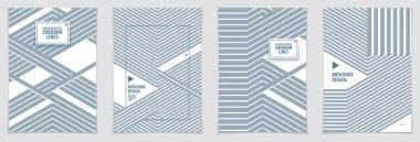 Minimalist kapak tasarımları. Vektör geometrik desenler soyut arkaplanlar oluşturuldu. Kapaklar, Pankartlar, Posterler, Afişler ve Afişler için tasarımlar. A4 yazdırma biçimi.