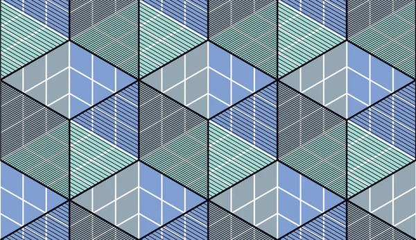 Геометрические Кубики Абстрактный Бесшовный Шаблон Векторный Фон Технология Стиль Инженерной — стоковый вектор